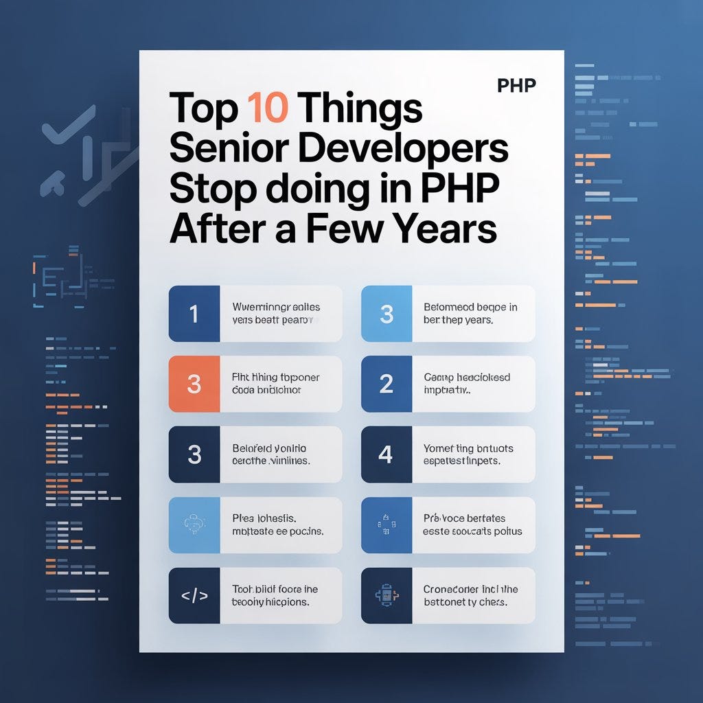 Top 10 Things Senior Developers Stop Doing in PHP After a Few Years