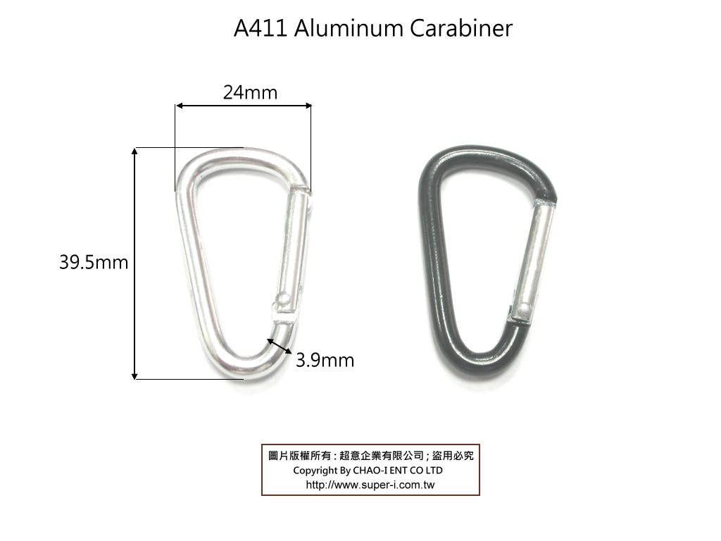 aluminum carabiner hook