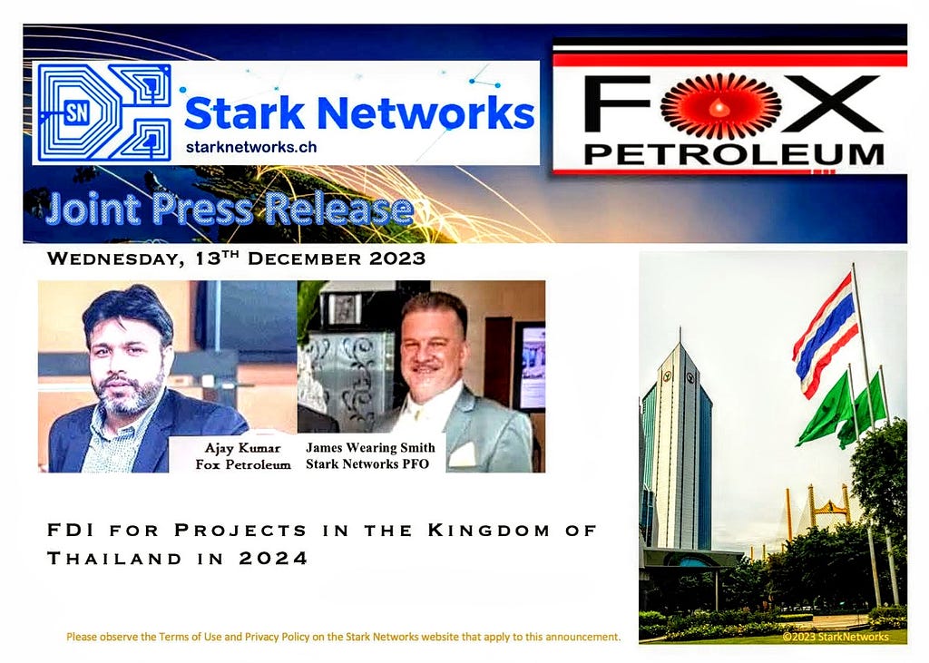 Joint press release by Fox Petroleum Group and Stark Networks