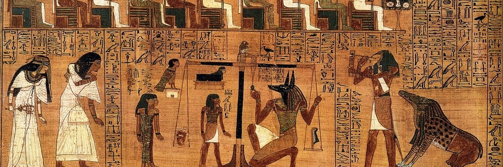Egyptian hyroglyphs and drawings
