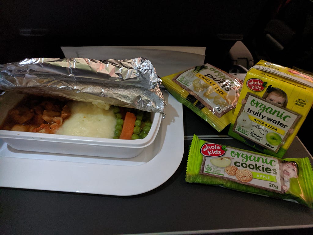 children’s meal in the flight back from Perth