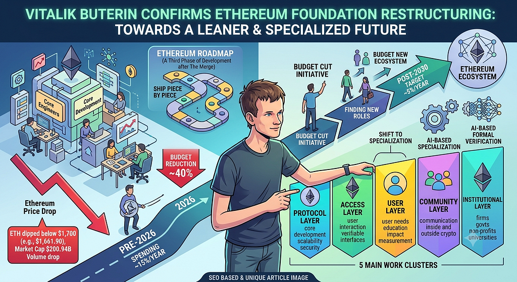 Ethereum Foundation Shifts to New Five-Layer Structure Following Budget Overhaul