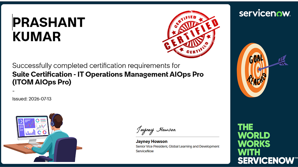 Suite Certification — IT Operations Management AIOps Pro (ITOM AIOps Pro)