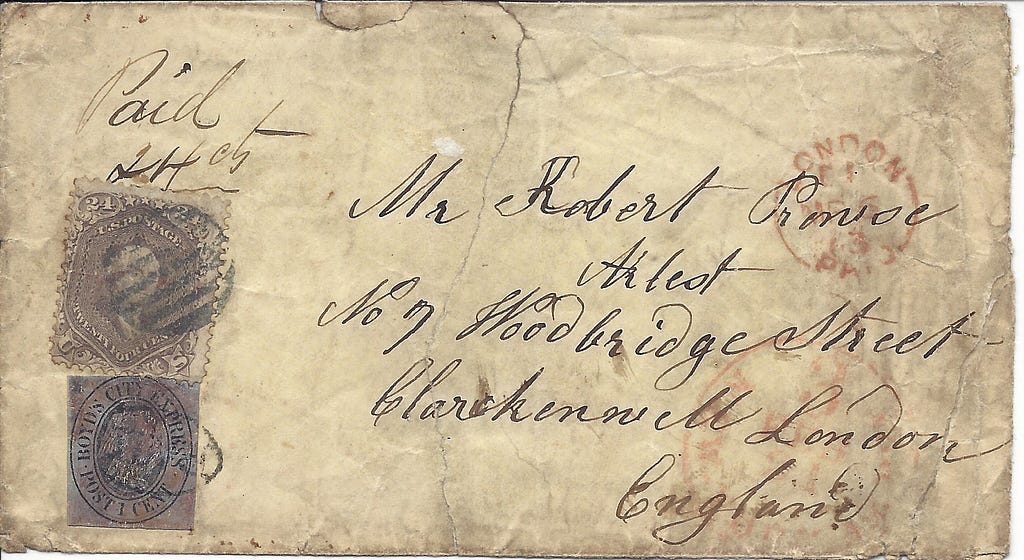 Envelope carried by Boyd’s City Express