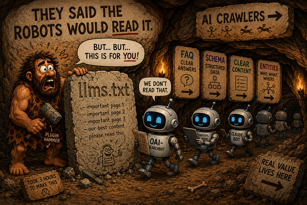 Everyone Told You to Add llms.txt. The Crawler Logs Say Otherwise.