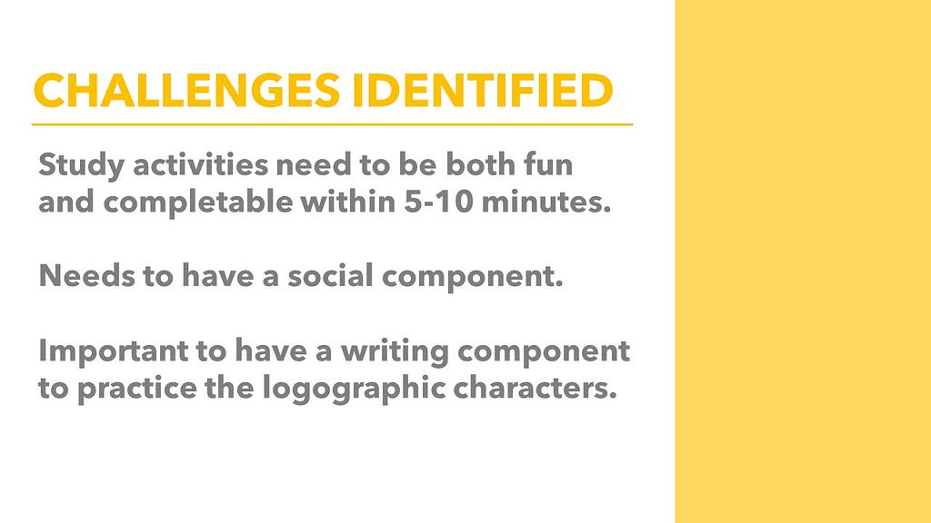 list of challenges on yellow background