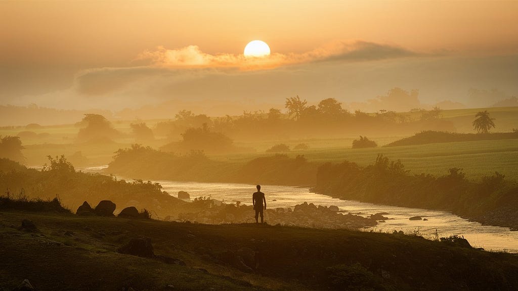 A serene landscape or a person looking at a sunrise, symbolizing new beginnings and possibilities.