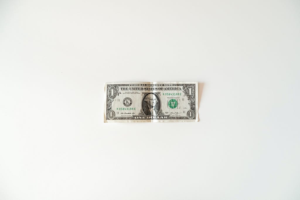 A single dollar bill.