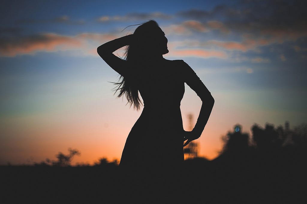 woman in sunset