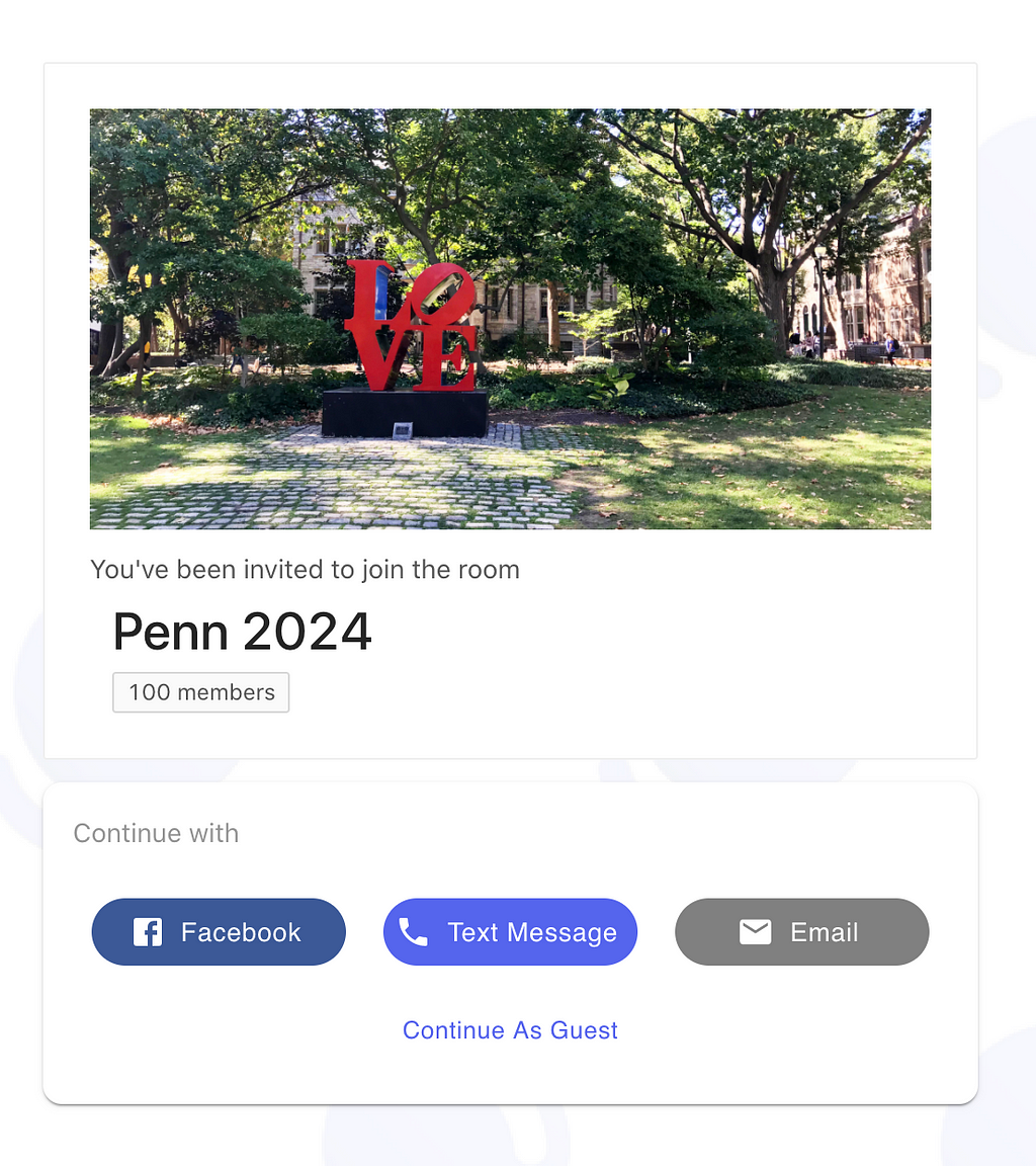 Glimpse room for Penn 2024, created by Derek Nhieu