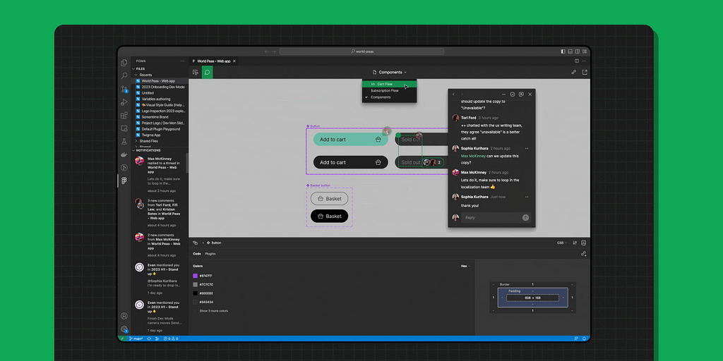 Figma extension shown inside VS Code.