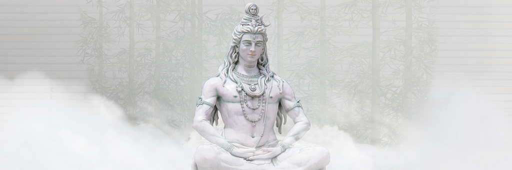 A Hindu god meditating