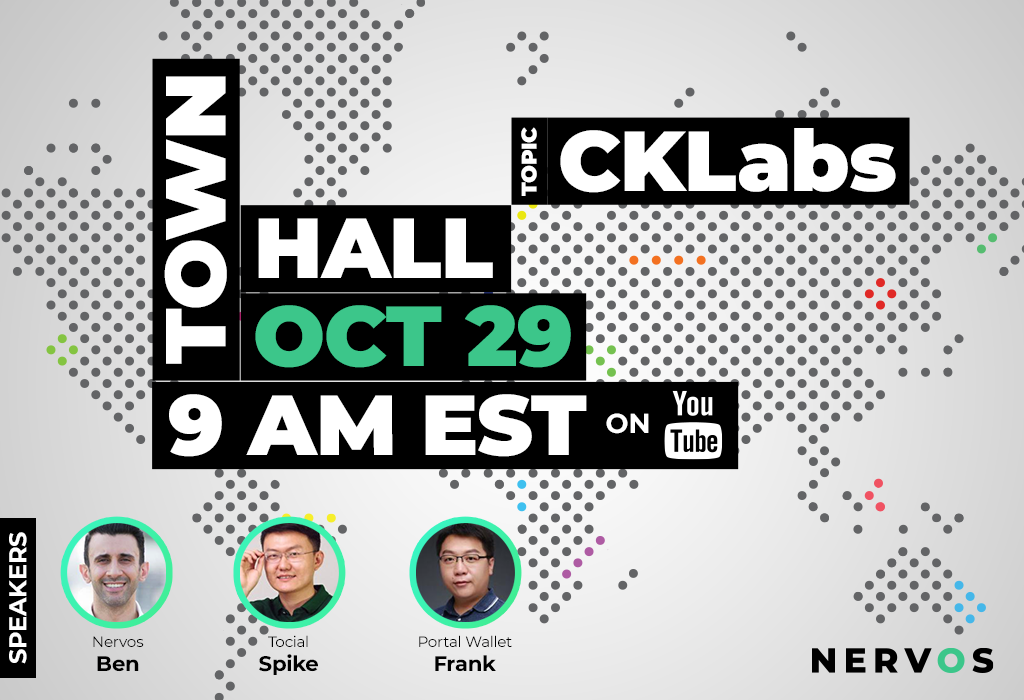 Nervos Town hall on Oct. 29 at 9 am EST