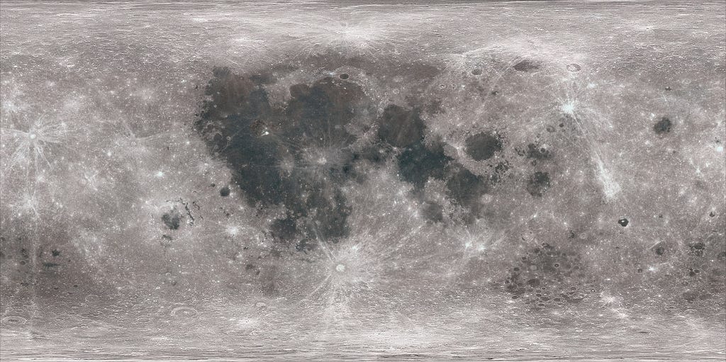 The Moon surface color map.