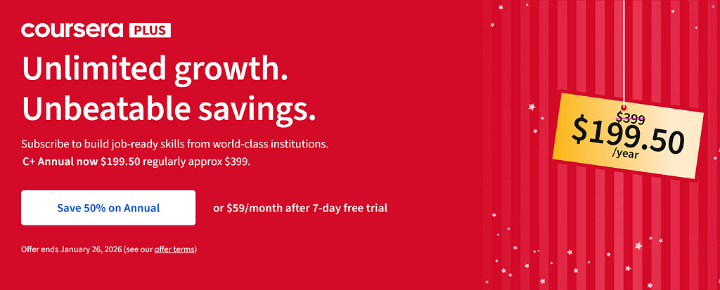Coursera Plus Holiday and New Year 50% Discount Offer: A Practical Way to Prepare