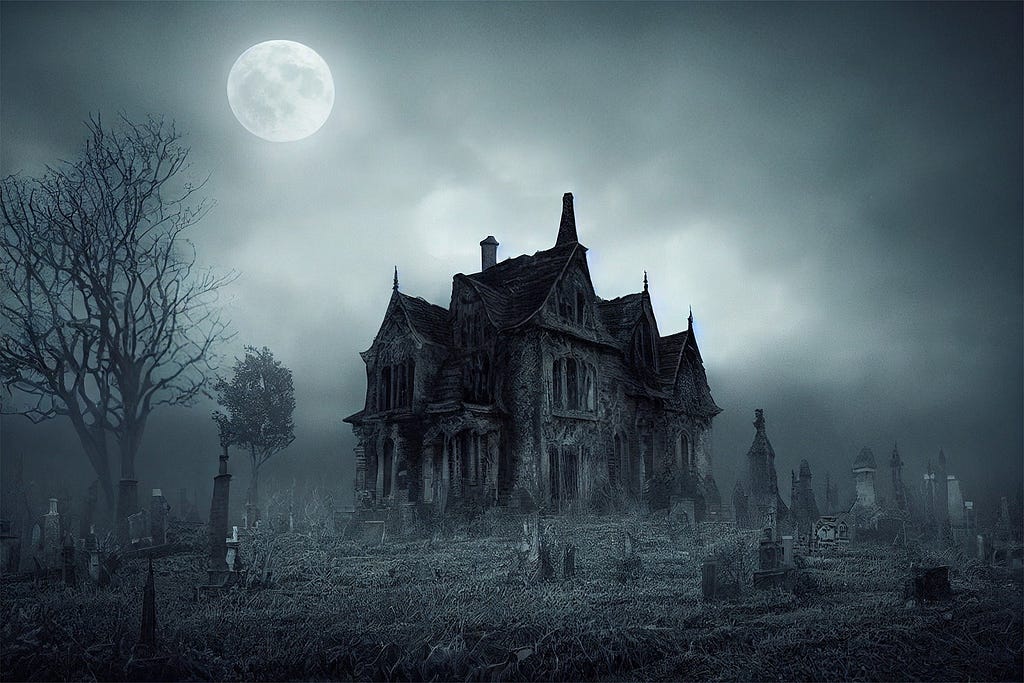 Haunted House in Graveyard