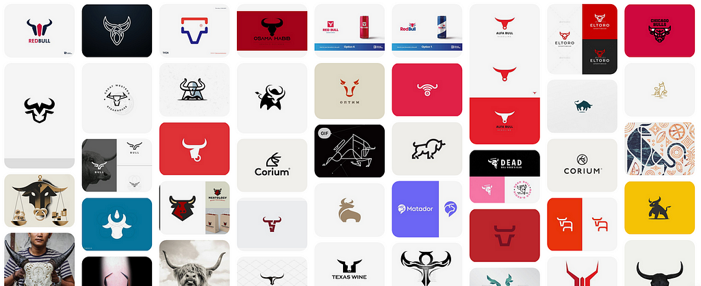 A moodboard of logo inspiration