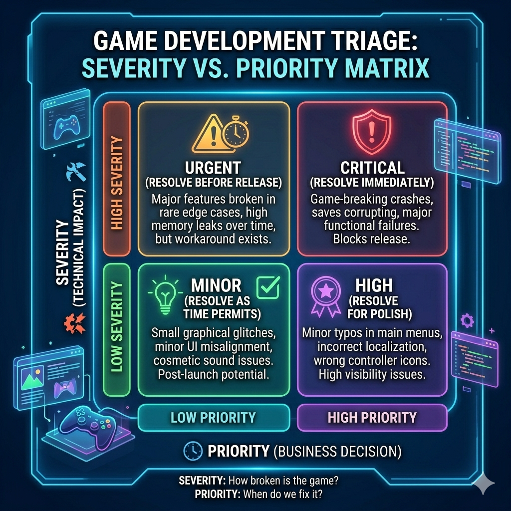 Game Development Triage: Severity vs. Priority