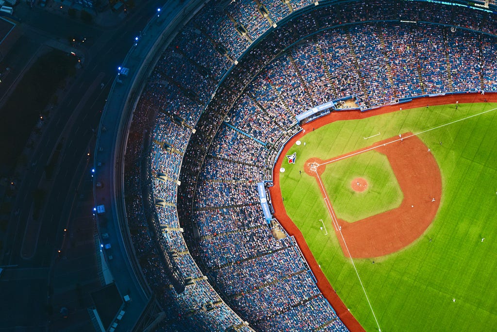 Major League Baseball stadium from overhead