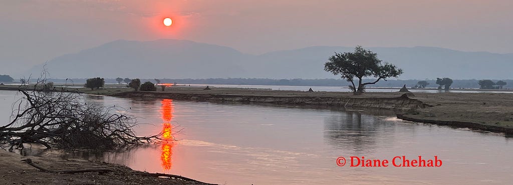 Sunset over the Zambezi River