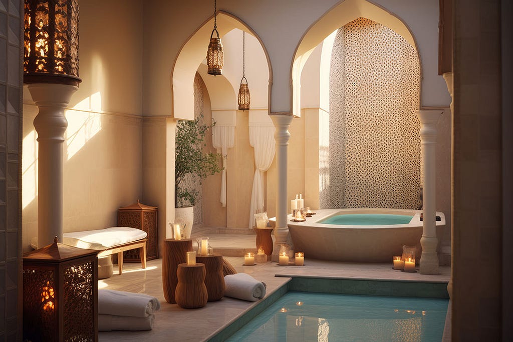 a moroccan style private spa room