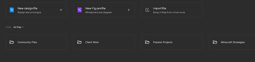 UI showing Figma Folders — a design suggestion/exploration.
