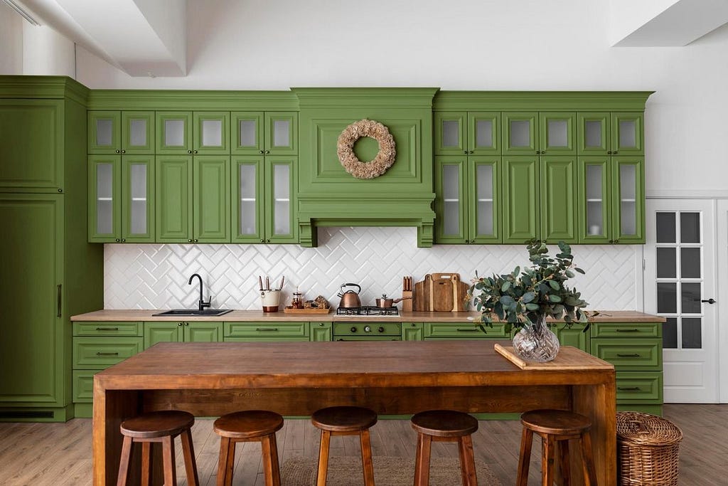 olive color kitchen cabinets