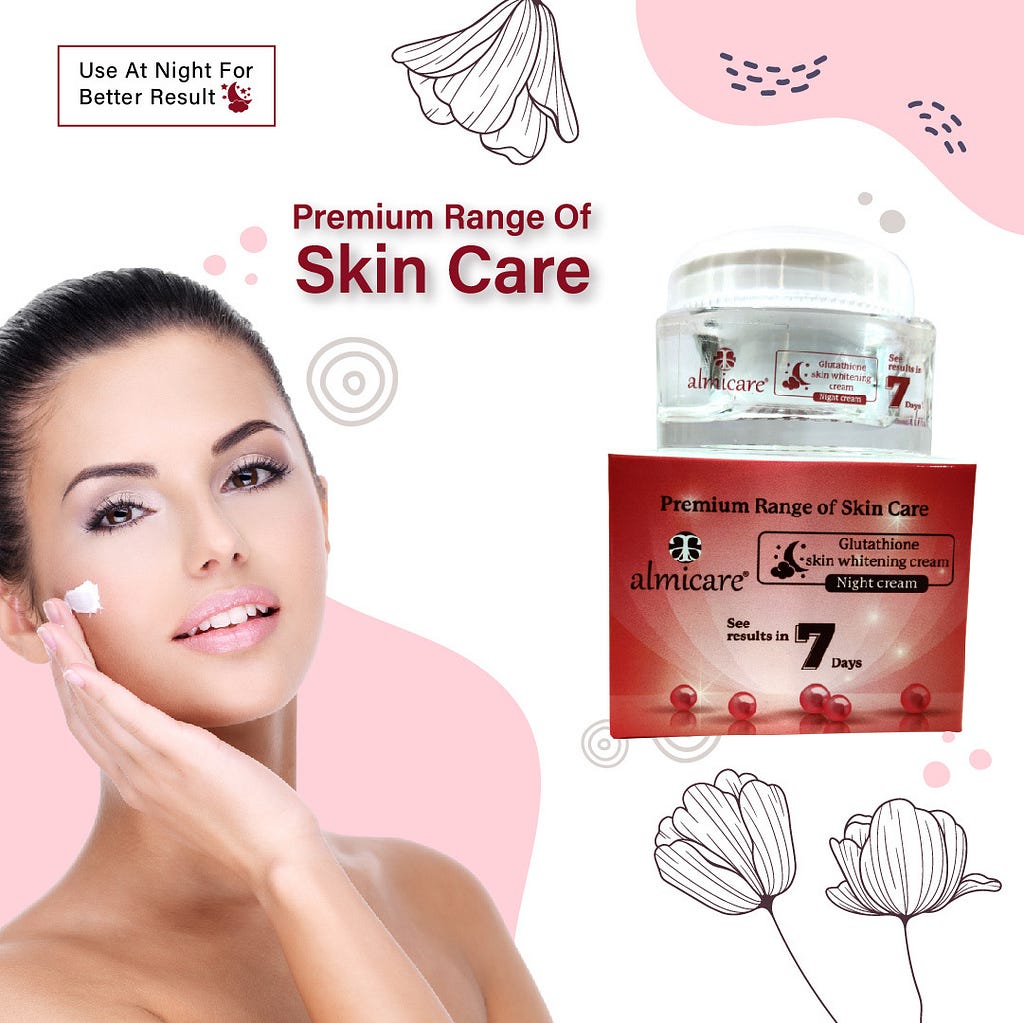 (https://www.healthcarebeauty.in/shop/almicare-glutathione-skin-whitening-night-cream) Almicare Glutathione skin whitening night cream for achieving your desire radiant skin glow.