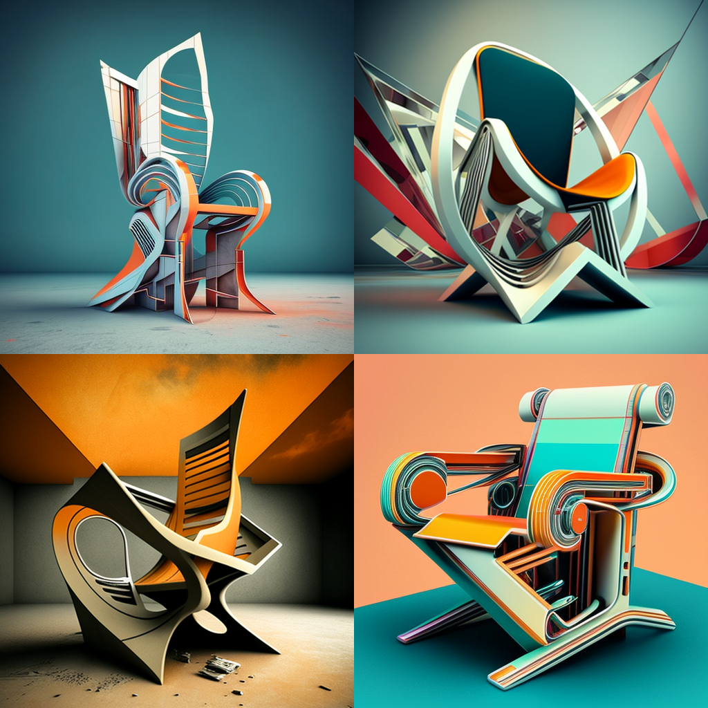 chairs, futurism