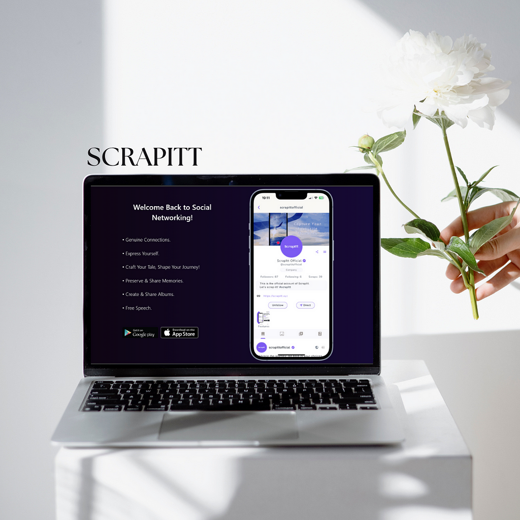 ScrapItt is powerful social media platform for authentic connections and self-expression, just like the old times. Driven by self-expression and stories rather than engagements, it serves as a great alternative to existing social media platforms like Instagram. mobile app link https://onelink.to/umkf8e and website link is www.scrapitt.xyz