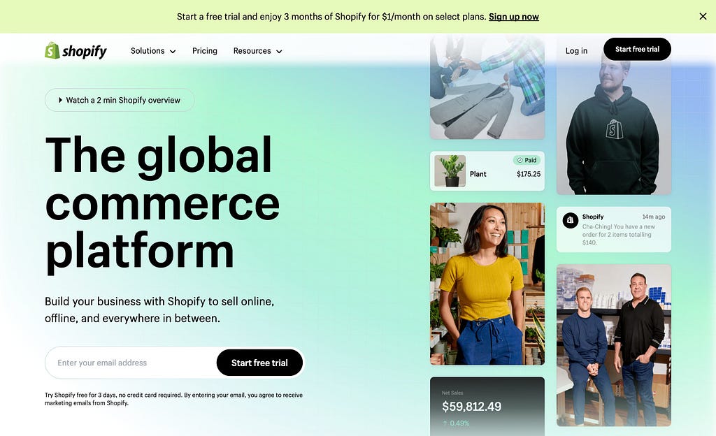 Shopify Official Homepage