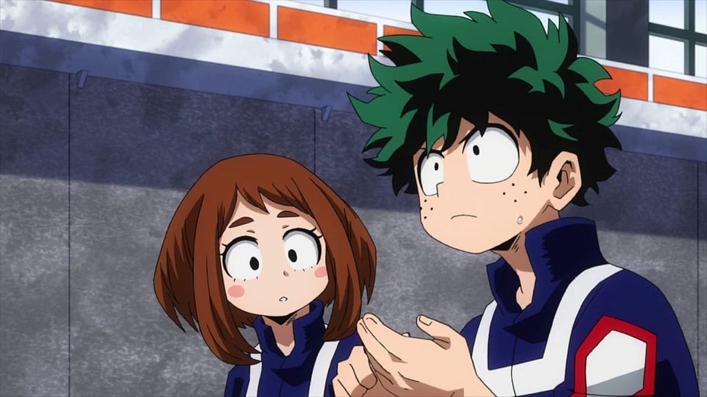 Deku just taking notes in the air? 