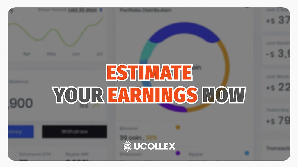 A social media dashboard. Caption reads: Estimate Your Earnings Now