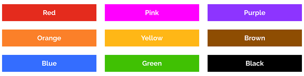 Several colors’ boxes