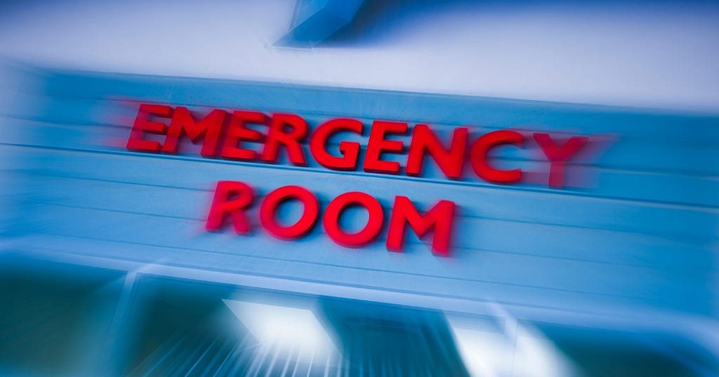 Sign for an emergency room entrance