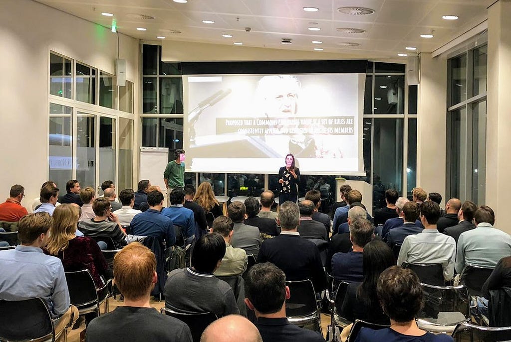Pre-Covid blockchain meetup at Deloitte, Amsterdam. The local ecosystem in The Netherlands is characterized by a high diversi
