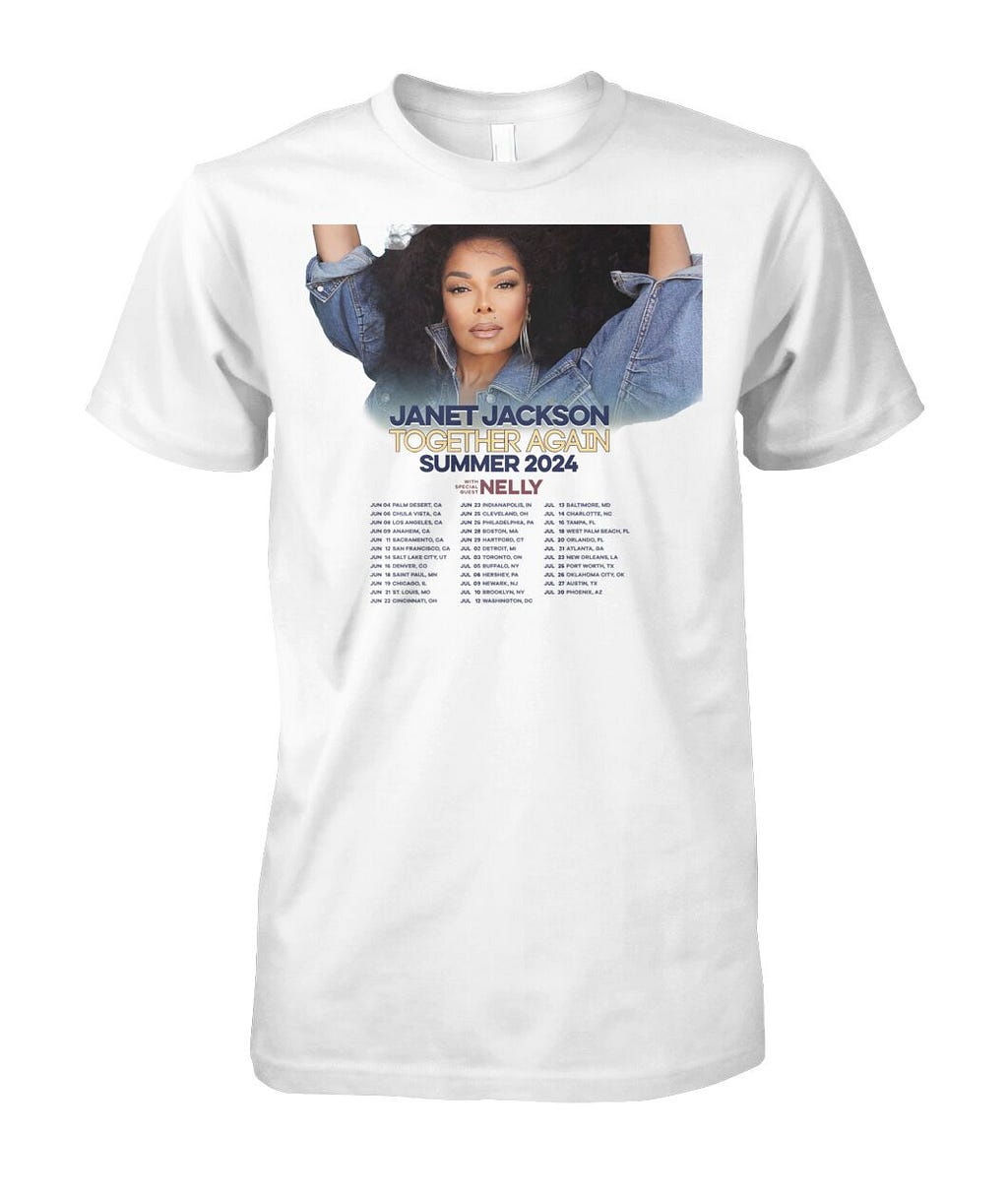 Janet Jackson Together Again Summer Tour 2024 Shirt