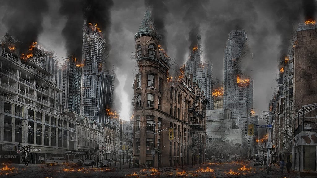 Digital Art — Burning Buildings