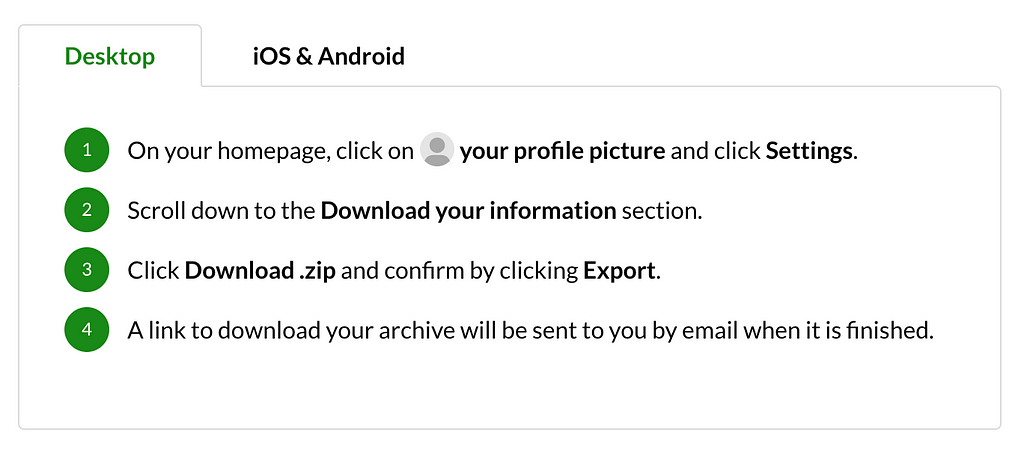 Medium gives you the ability to export your personal data and stories as HTML files in a .zip archive.