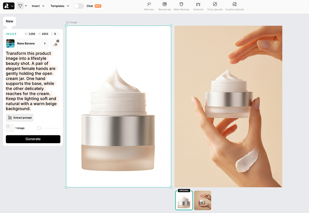 Recraft product poster generation example. Image by Jim Clyde Monge