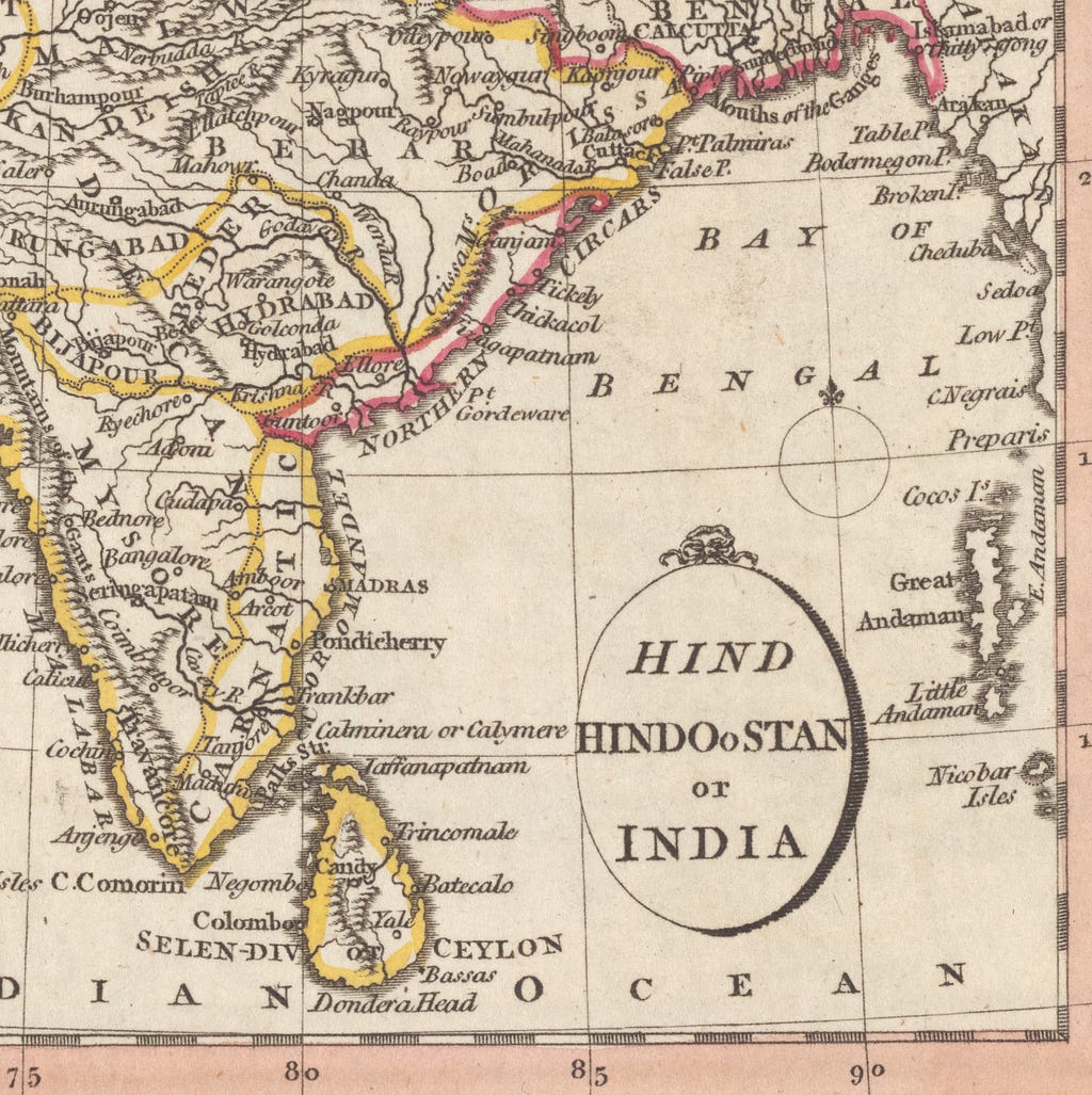 Map of Hindostan Sourced from https://digitalcollections.nypl.org/items/25963fe0-ab0c-0137-055e-6ba448ee7ee2