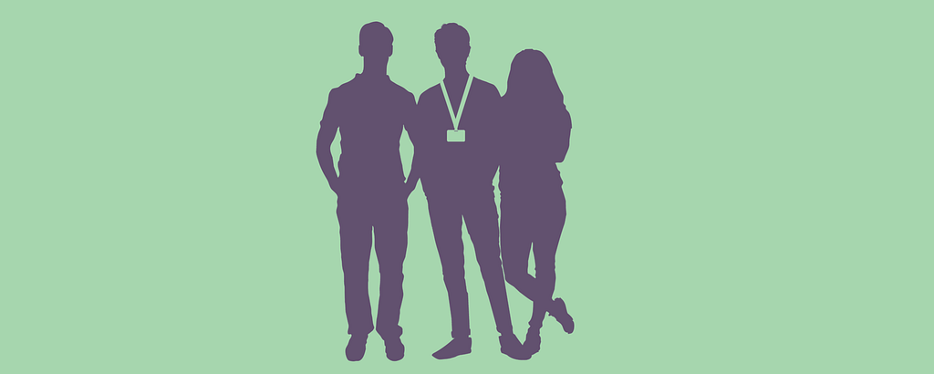 silhouette of 3 people standing together