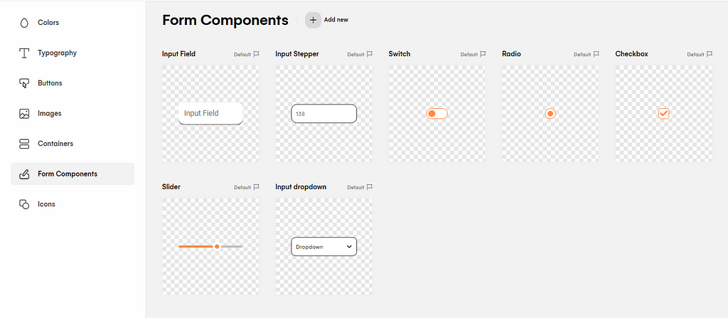 Component editing view of uizard ux tool