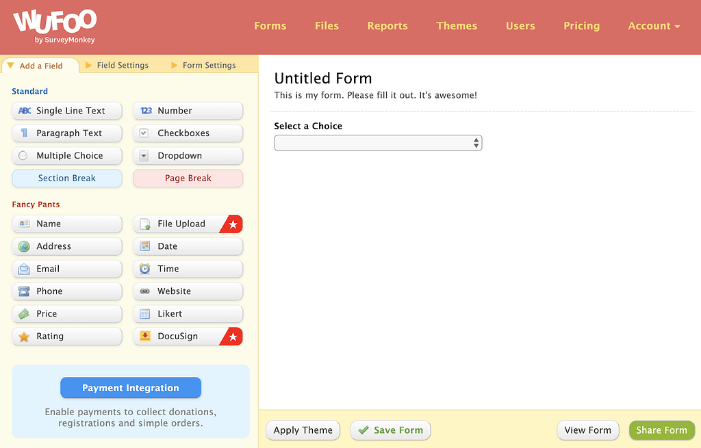 Wufoo online form builder