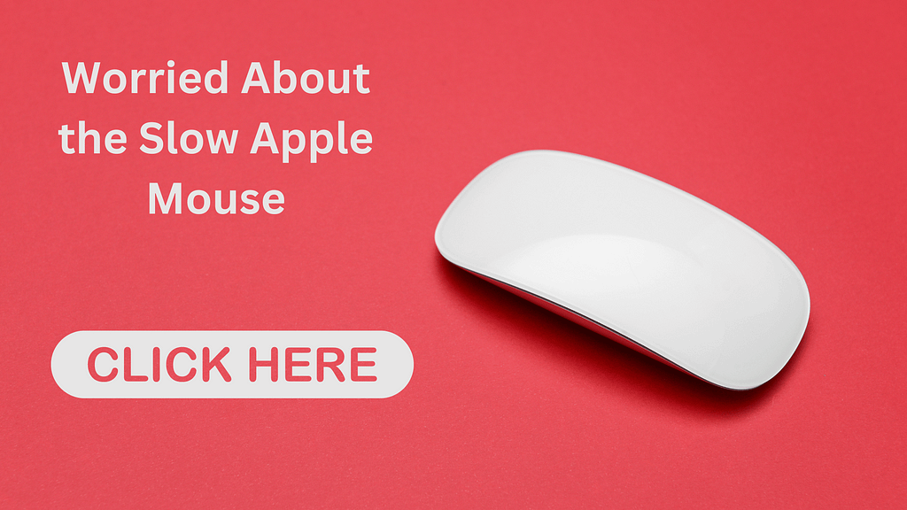 Apple mouse with wordings on a pink background