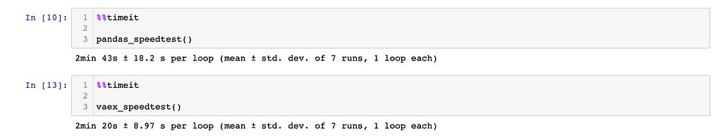 Speedtest functions containing several operations