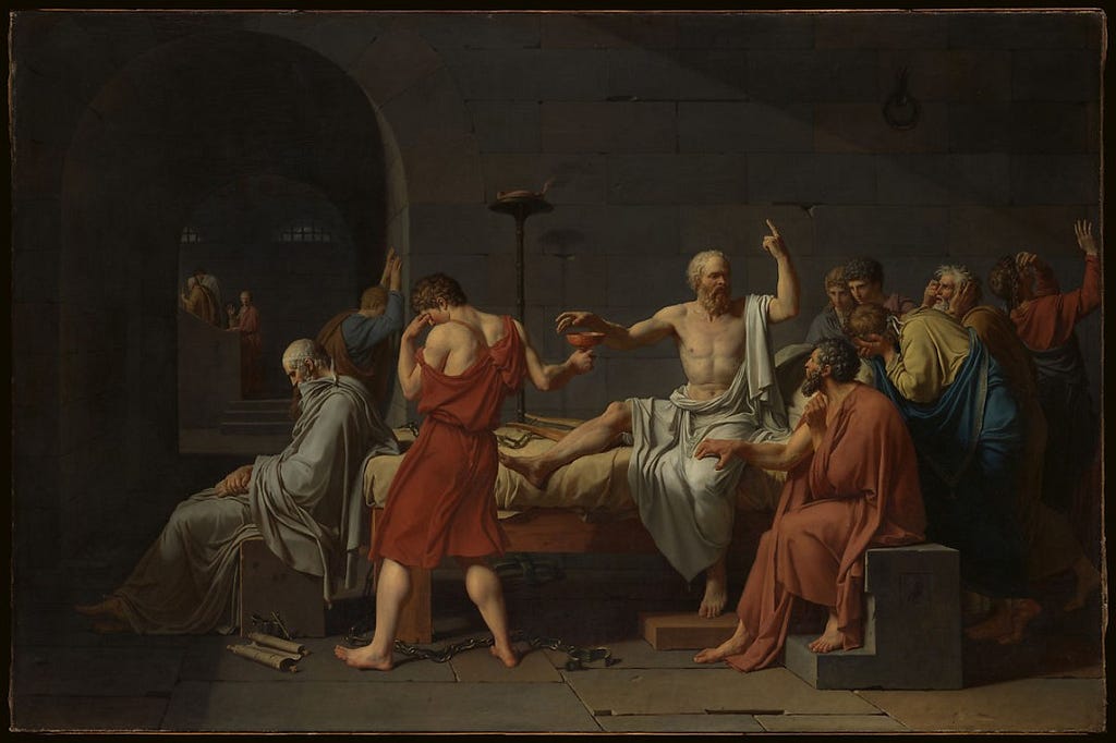 Jacques Louis David (French, 1787) “The Death of Socrates “ The Metropolitan Museum of Art
