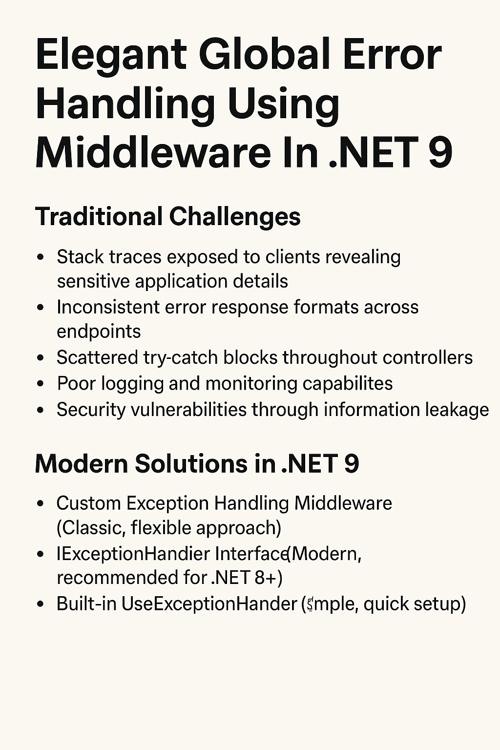 Elegant Global Error Handling Using Middleware In .NET 9