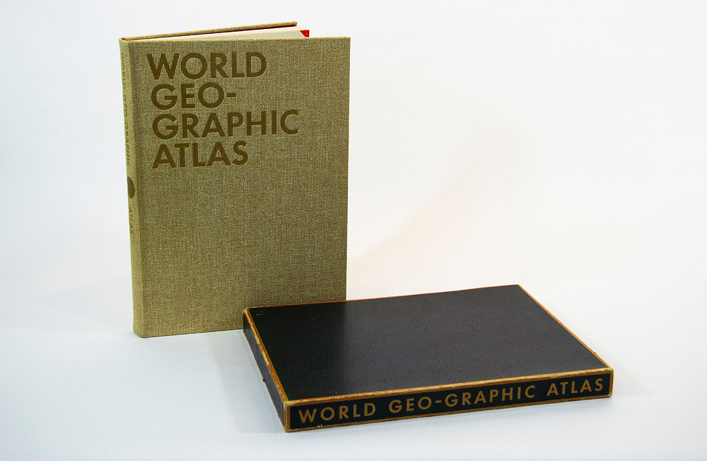 photo of the World Geo-Graphic Atlas and slipcase