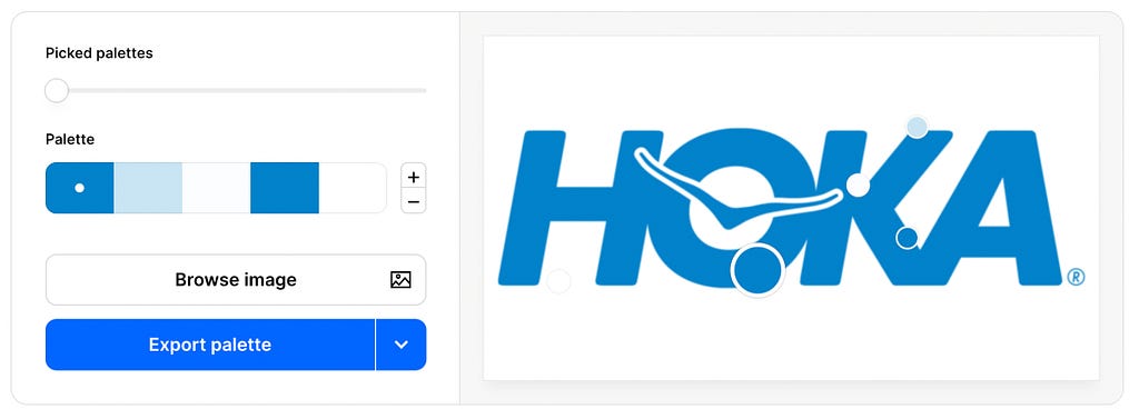 On the left is a color palette block based on the logo featured on the right.